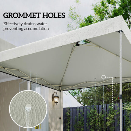Gazebo Roof Replacement UV50+ Waterproof Pop Up Canopy Cover with 8 Drainage Holes 3 x 3 m White
