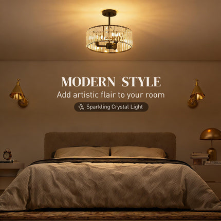 Crystal Ceiling Light, Semi Flush Mount Modern Crystal Chandelier Ceiling Light,