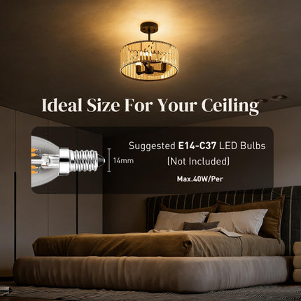 Crystal Ceiling Light, Semi Flush Mount Modern Crystal Chandelier Ceiling Light,