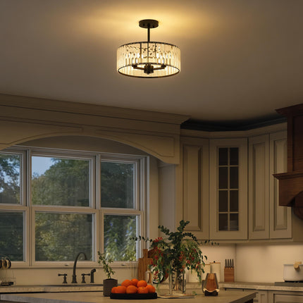 Crystal Ceiling Light, Semi Flush Mount Modern Crystal Chandelier Ceiling Light,