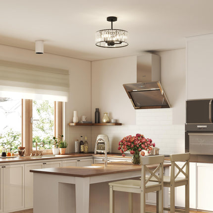 Crystal Ceiling Light, Semi Flush Mount Modern Crystal Chandelier Ceiling Light,