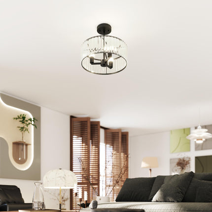 Crystal Ceiling Light, Semi Flush Mount Modern Crystal Chandelier Ceiling Light,