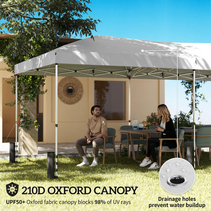 3 x 6 m Pop Up Canopy with UV50+ Protection Garden Gazebo with 6 Sidewalls, Whit