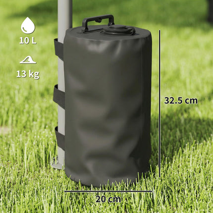 Set of 4 Gazebo Weights Sand Bags, Gazebo Water Weights Bags with Carry Handles for Garden Marquee, Parasol, Black