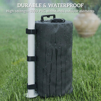 Set of 4 Gazebo Weights Sand Bags, Gazebo Water Weights Bags with Carry Handles for Garden Marquee, Parasol, Black