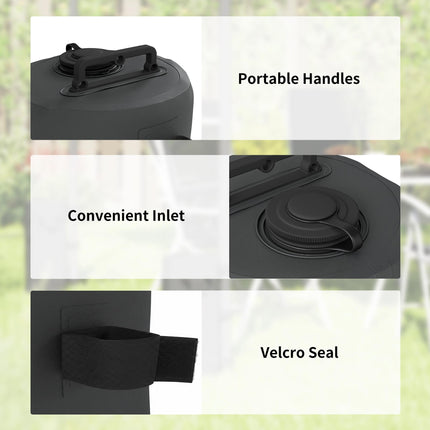 Set of 4 Gazebo Weights Sand Bags, Gazebo Water Weights Bags with Carry Handles for Garden Marquee, Parasol, Black
