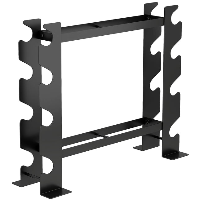 4-Tier Dumbbell Rack, Heavy-Duty Weight Rack for Dumbbells, Kettlebells and Multiple Balls, 200 KG Capacity, Black