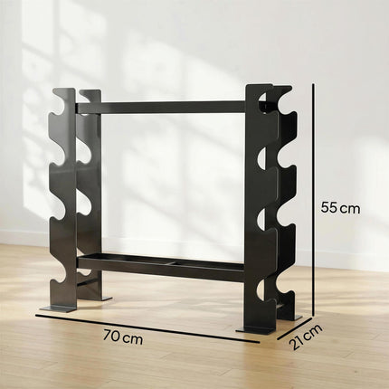 4-Tier Dumbbell Rack, Heavy-Duty Weight Rack for Dumbbells, Kettlebells and Multiple Balls, 200 KG Capacity, Black