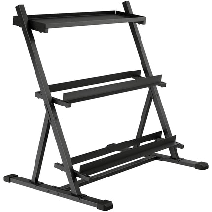 3-Tier Adjustable Dumbbell Rack, Heavy-Duty Weight Rack for Dumbbells, Kettlebells and Multiple Balls, Space-Saving Weight Storage Stand for Home Gym, 200 KG Capacity