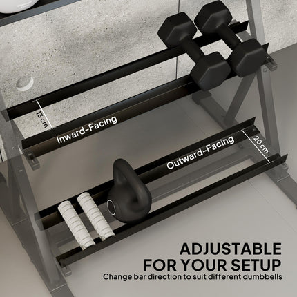3-Tier Adjustable Dumbbell Rack, Heavy-Duty Weight Rack for Dumbbells, Kettlebells and Multiple Balls, Space-Saving Weight Storage Stand for Home Gym, 200 KG Capacity