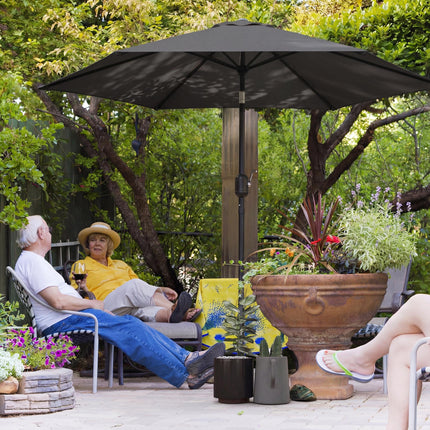 2.6 m Garden Parasol Umbrella with Aluminium Pole, Outdoor Patio Umbrella with Aluminium Pole Outdoor Patio Umbrella With T