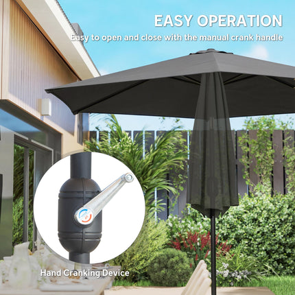 2.6 m Garden Parasol Umbrella with Aluminium Pole, Outdoor Patio Umbrella with Aluminium Pole Outdoor Patio Umbrella With T