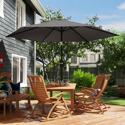 2.6 m Garden Parasol Umbrella with Aluminium Pole, Outdoor Patio Umbrella with Aluminium Pole Outdoor Patio Umbrella With T