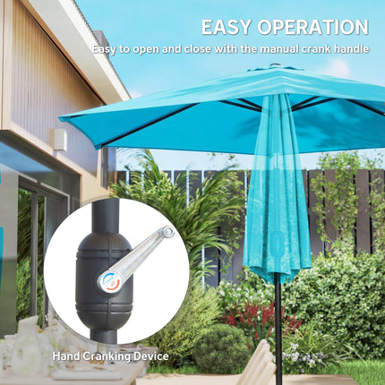 2.6 m Garden Parasol Umbrella with Aluminium Pole, Outdoor Patio Umbrella with Aluminium Pole Outdoor Patio Umbrella With B