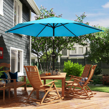 2.6 m Garden Parasol Umbrella with Aluminium Pole, Outdoor Patio Umbrella with Aluminium Pole Outdoor Patio Umbrella With B