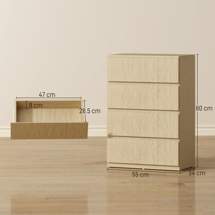 Chest of Drawers 4-Drawer Storage Cabinets Modern Dresser Storage Drawer Unit