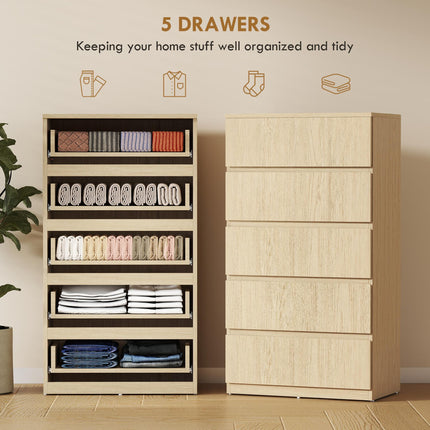 Chest of Drawers 5-Drawer Storage Cabinets Modern Dresser Storage Drawer Unit