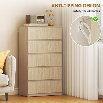 Chest of Drawers 5-Drawer Storage Cabinets Modern Dresser Storage Drawer Unit