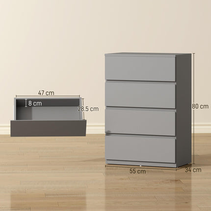 Chest of Drawers 4-Drawer Storage Cabinets, Modern Dresser, Storage Drawer Unit
