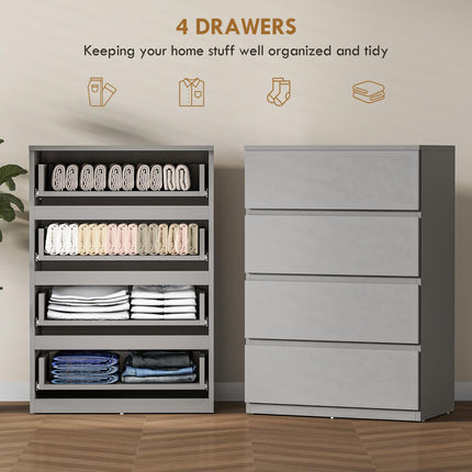 Chest of Drawers 4-Drawer Storage Cabinets, Modern Dresser, Storage Drawer Unit