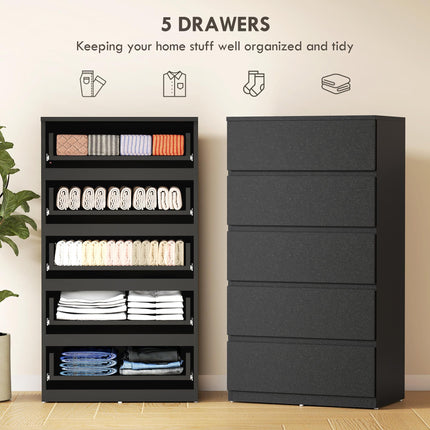 Chest of Drawers, 5-Drawer Storage Cabinets Modern Dresser, Storage Drawer Unit