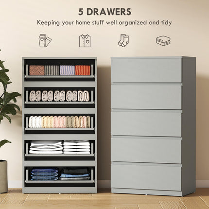 Chest of Drawers 5-Drawer Storage Cabinets Modern Dresser, Storage Drawer Unit