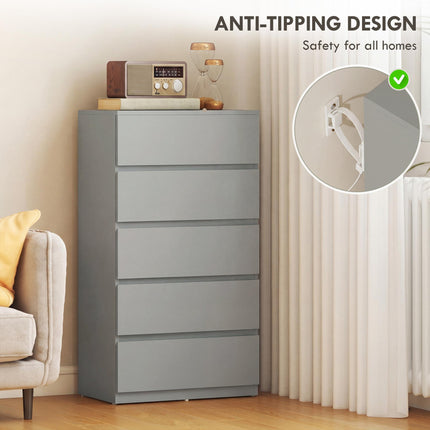 Chest of Drawers 5-Drawer Storage Cabinets Modern Dresser, Storage Drawer Unit