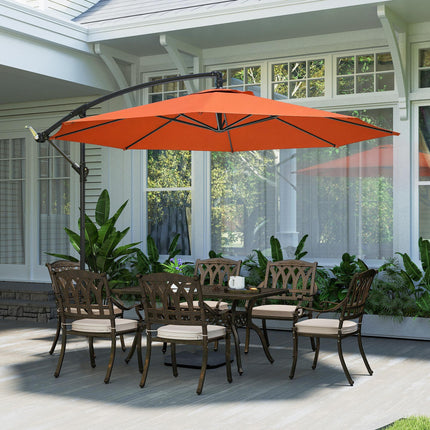 3 m Overhanging Cantilever Parasol, with Cross Base - Orange