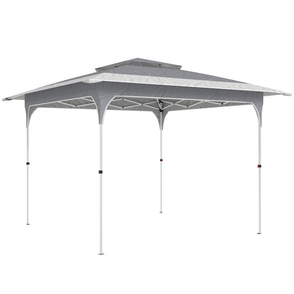 3.5 x 3.5 m Pop Up Gazebo with One-Push Setup, UPF50+ Double Tier Garden Party Tent Marquee with Carry Bag, Dark Grey