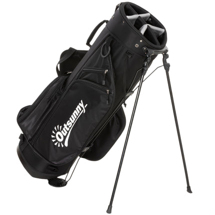 Golf Stand Bag 6 Way Full-Length Dividers, Waterproof Golf Bag with 5 Pockets, Grey