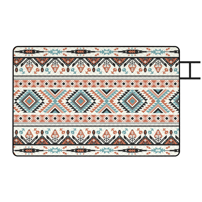 Picnic Blanket, 300x200CM Large Beach Blanket Outdoor Picnic Mat with Integrated Strap for Camping, Mix-Colour