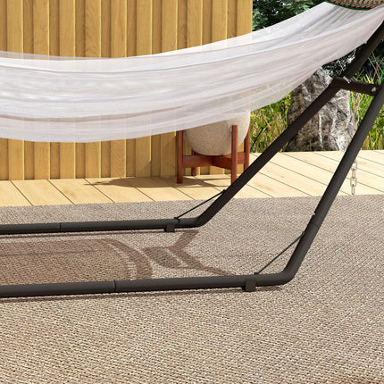 9ft Hammock Stand Adjustable Hammock Frame with Non-Slip Feet for Indoor Outdoor, 150 kg Capacity, Black