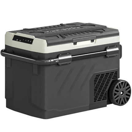 40L Compressor Car Fridge Freezer, Dual Zone Camping Refrigerator with App Control, Telescopic Handle, -20℃-20℃