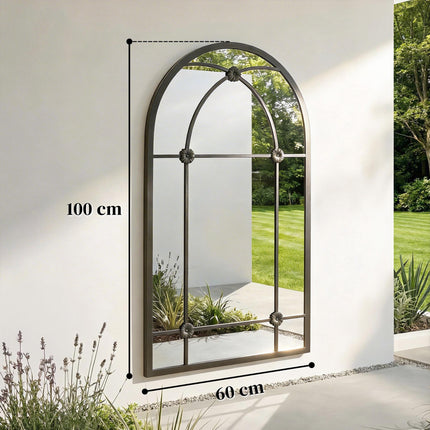 Arched Mirror, Shatterproof Acrylic Windowpane Wall Mounted Mirror with Robust M