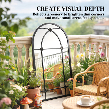 Arched Mirror, Shatterproof Acrylic Windowpane Wall Mounted Mirror with Robust M