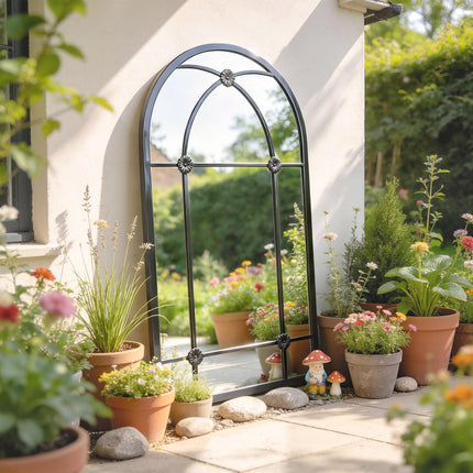 Arched Mirror, Shatterproof Acrylic Windowpane Wall Mounted Mirror with Robust M