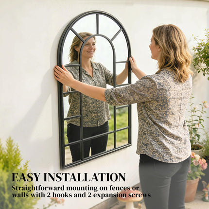 Arched Mirror, Shatterproof Acrylic Windowpane Wall Mounted Mirror with Robust M 1
