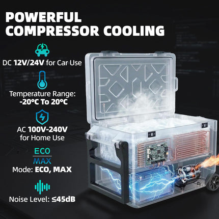 42.5L Compressor Car Fridge Freezer, Camping Refrigerator with App Control, 20‚Ñ