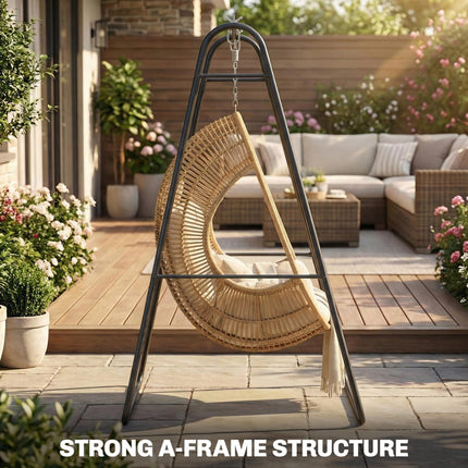 Hammock Chair Stand Only 150KG Load Capacity for Indoor Outdoor, Black