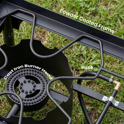 Double Burner Camping Stove, 150,000 BTU High Pressure Camping Gas Stove with De
