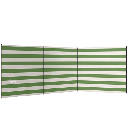 4 Pole Camping Windbreaks, Beach Wind Shield Shelter with Carry Bag and Steel Poles, 540cm x 150cm, Army Green