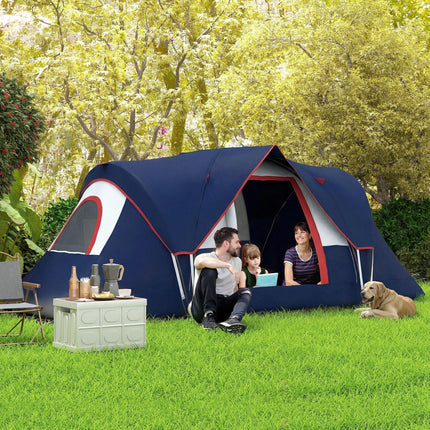 5-6 Man Camping Tent, Tunnel Tent, Water Resistant Hiking Shelter with Groundsheet and Carry Bag, Navy Blue