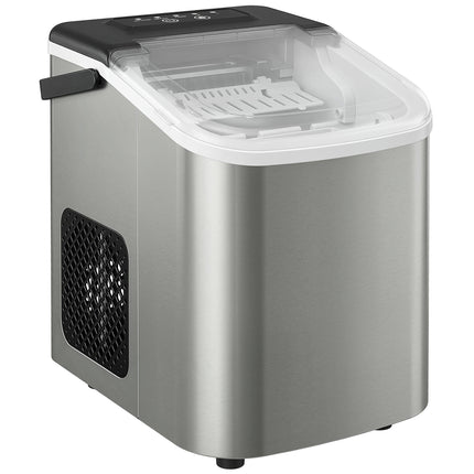 Ice Maker Machine Countertop, 9 Cubes Ready in 7 Mins, 12 KG in 24Hrs, 2 Sizes of Bullet, Self-Cleaning Ice Machine with Portable Handle, Scoop and Basket for Home Kitchen Office