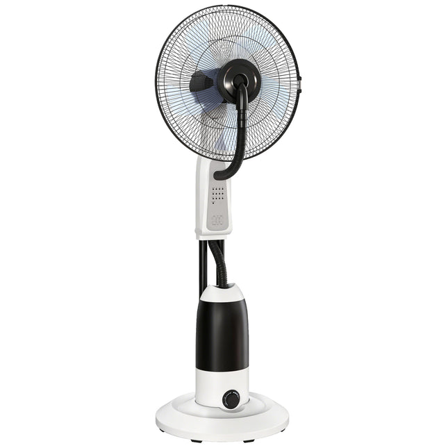 Pedestal Fan with Water Mist Spray 3 Speeds 2.8L Water Tank, White