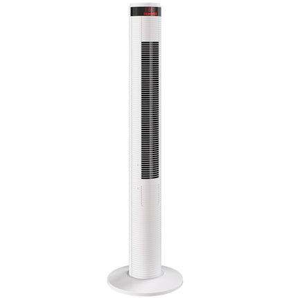Oscillating Tower Fan Remote Control 3 Speed Modes Cooling Machine White