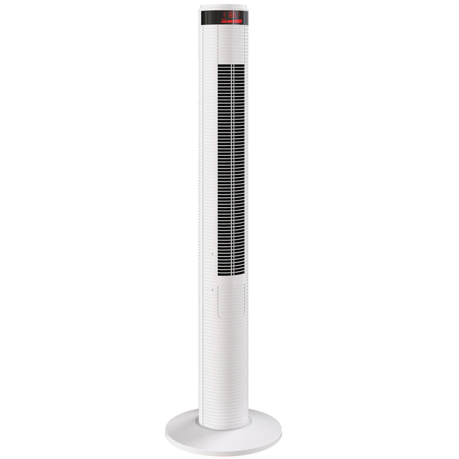 Oscillating Tower Fan Remote Control 3 Speed Modes Cooling Machine White