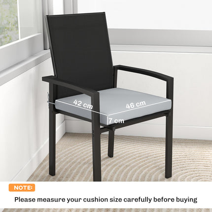 Set of 6 Outdoor Seat Cushions with Machine Washable Cover, Water Repellent Seat Cushions Light Grey