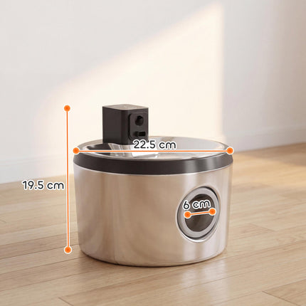 Wireless Cat Water Fountain for Drinking Stainless Steel, 4L/135oz Battery Operated Cat Fountain Cordless, 6 Filters