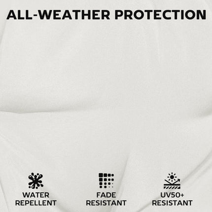 Set of 6 Outdoor Seat Cushions with Machine Washable Cover, Water Repellent Seat Cushions Cream White