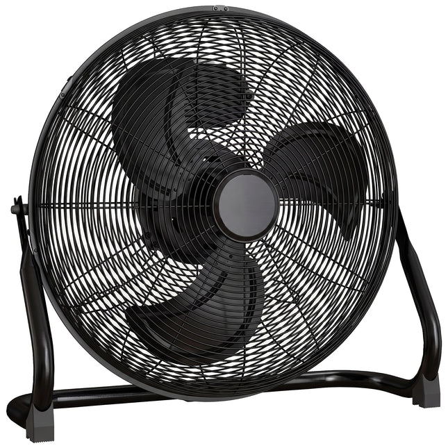 Metal Floor Fan with Tilting, High Velocity, 3 Speed, Portable Gym Fan for Home Office, Black